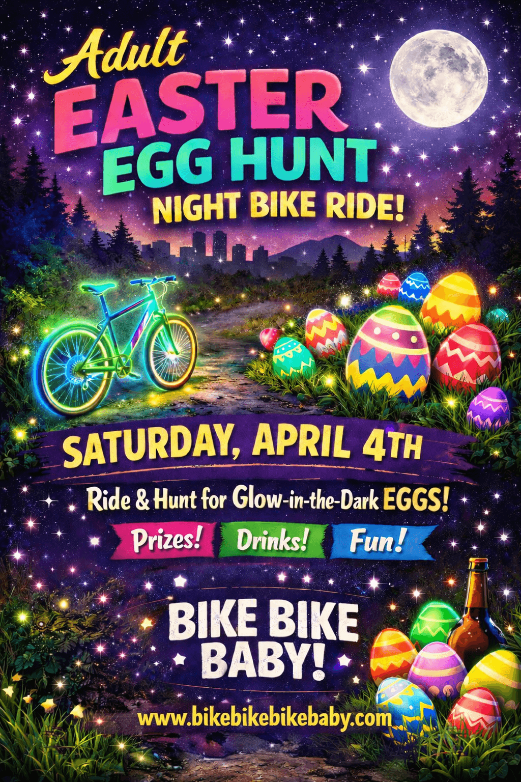 Adult Glow Easter Egg Hunt: Two-Hour Night Bike Tour of Downtown Augusta photo 1