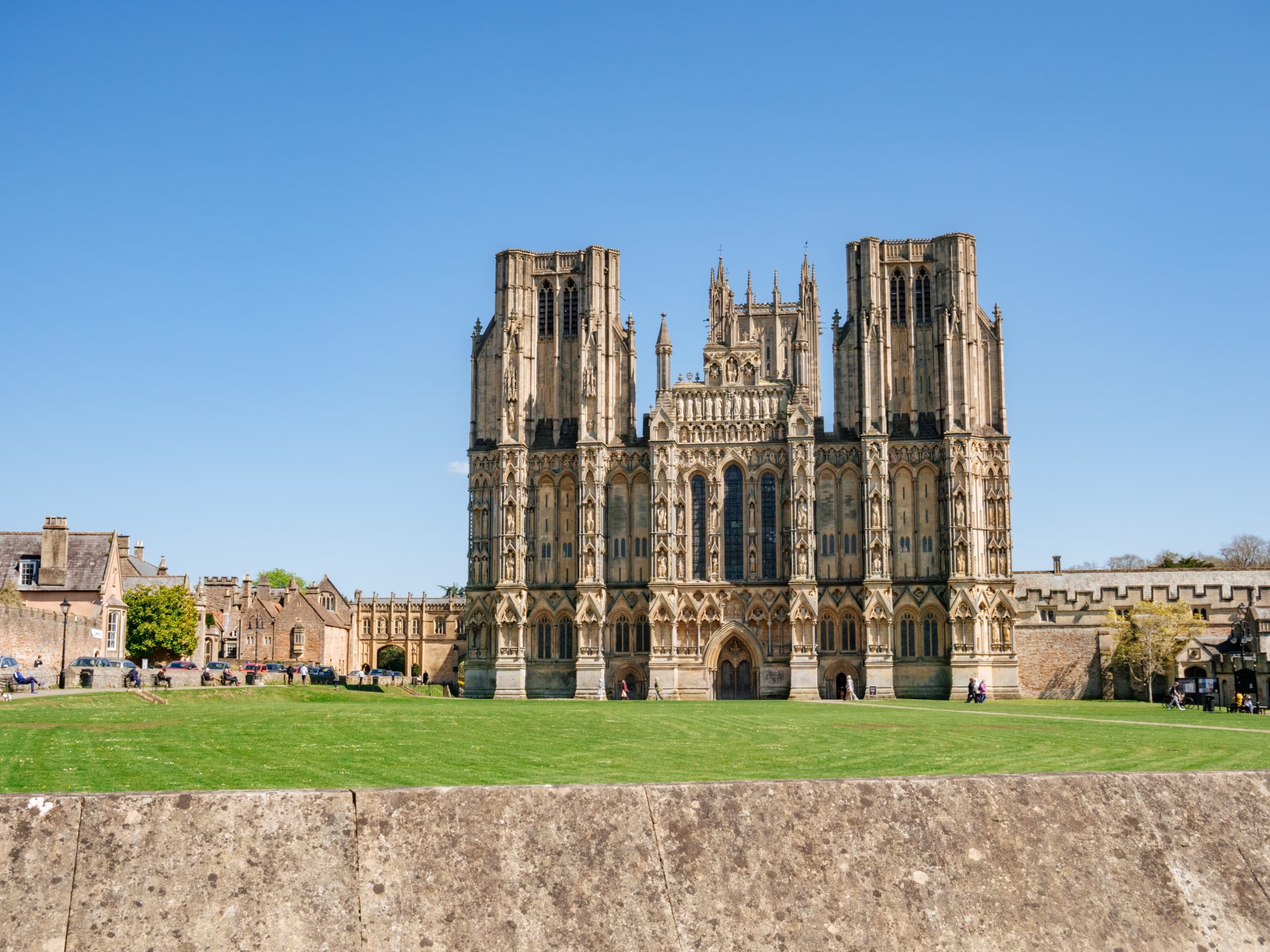 Medieval cathedral exterior on heritage tour through historic city