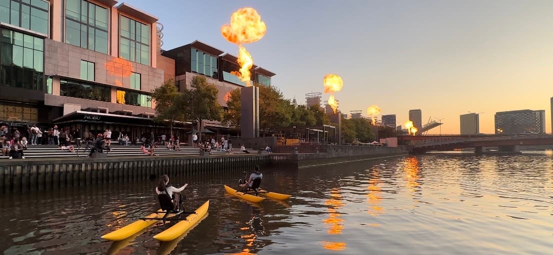 Melbourne Yarra River Twilight Waterbike Tour by Waterbikes Australia