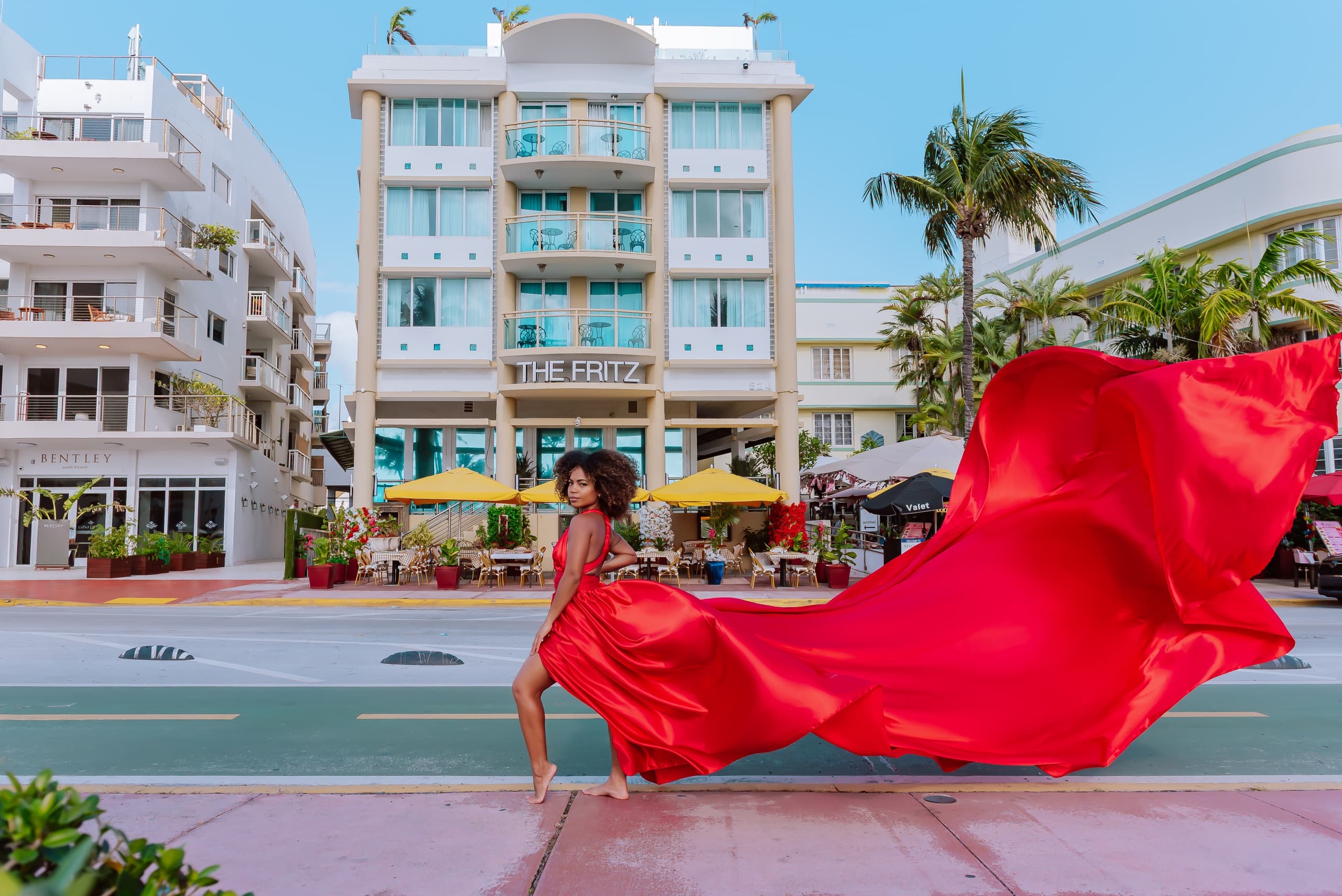 Flying Dress Photoshoot in Miami with Floza Dress