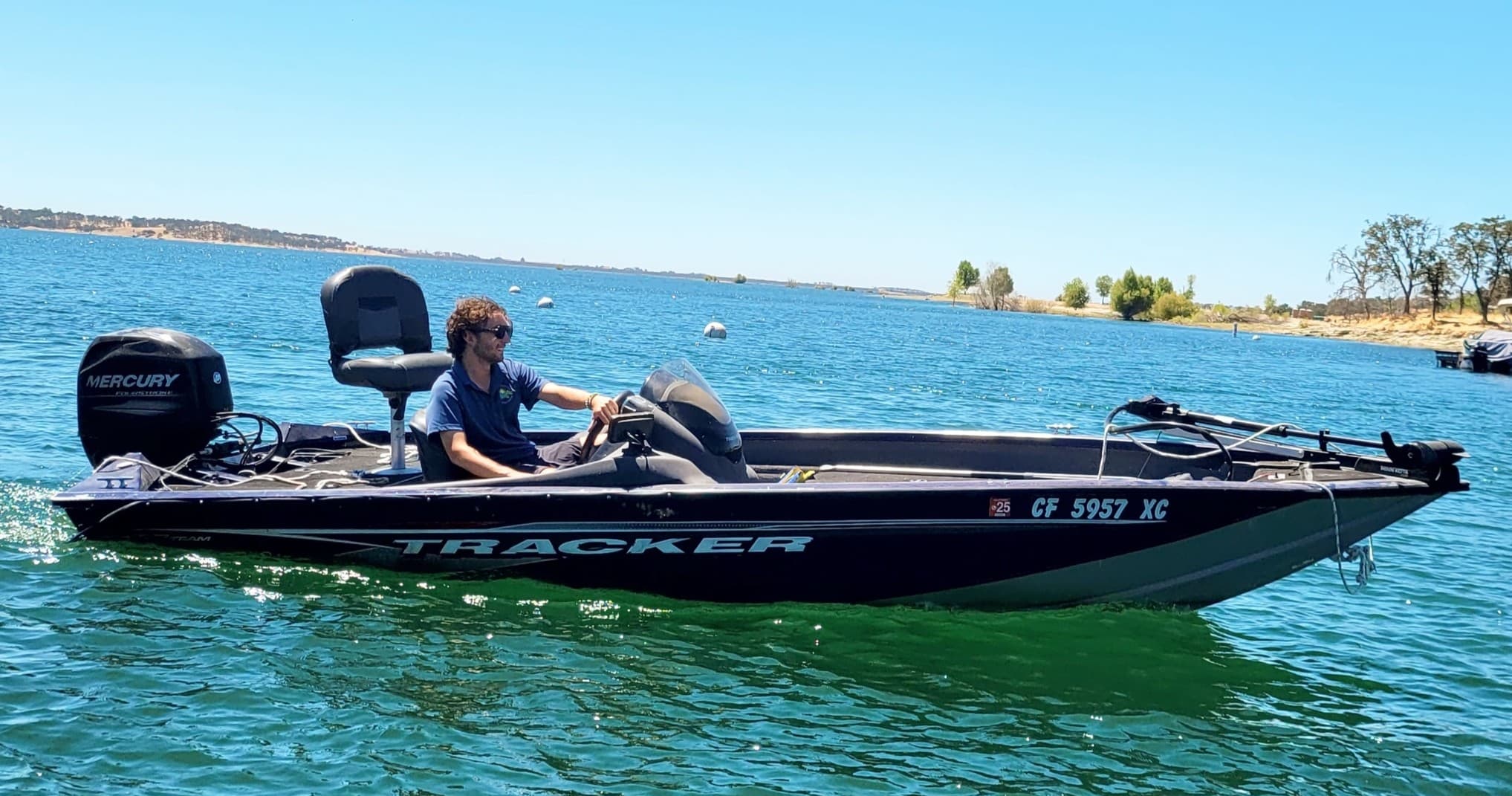 Bass Boat Fishing Adventure on Lake Camanche, California