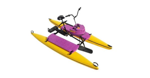 Two-person pedal pontoon water bike for Vancouver coastal rentals
