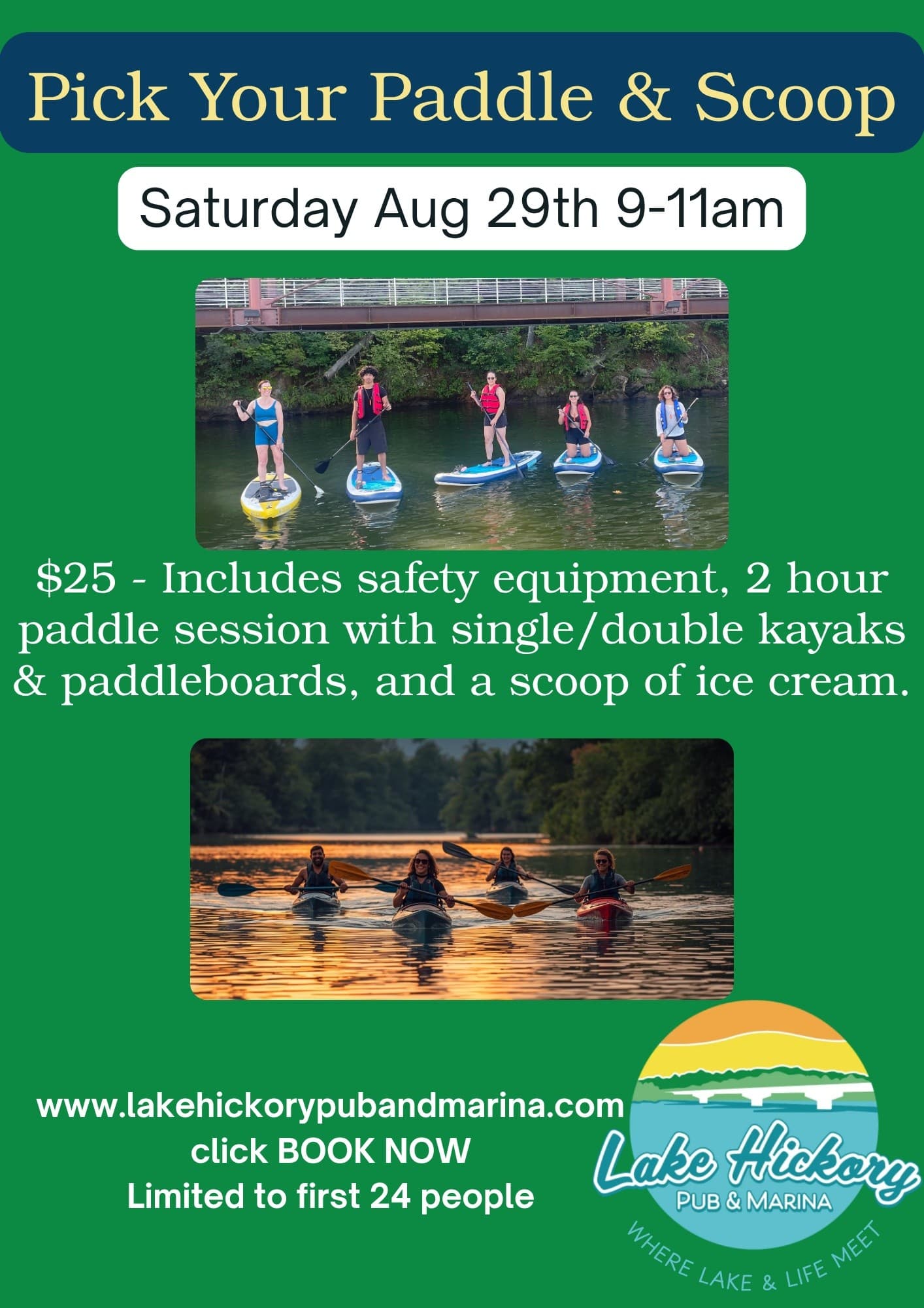 Paddle and Scoop on Lake Hickory: Kayak and SUP Adventure Near Hickory NC