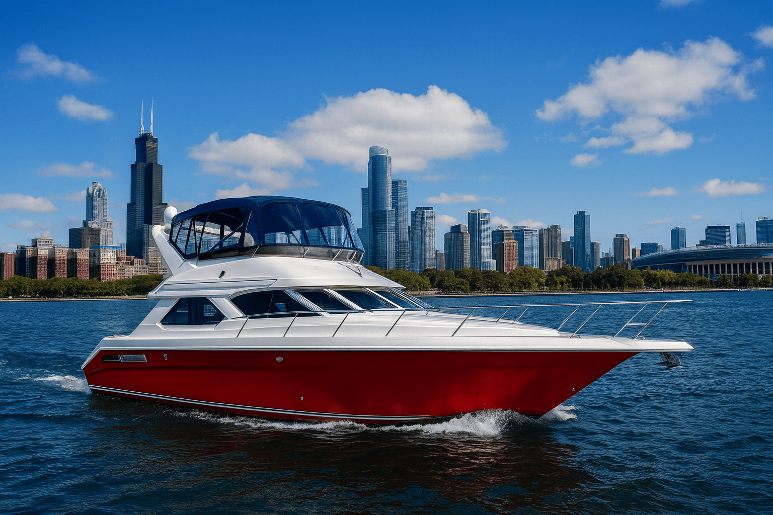 Experience Chicago’s Waterfront Aboard the 48ft Sea Ray Flybridge Yacht