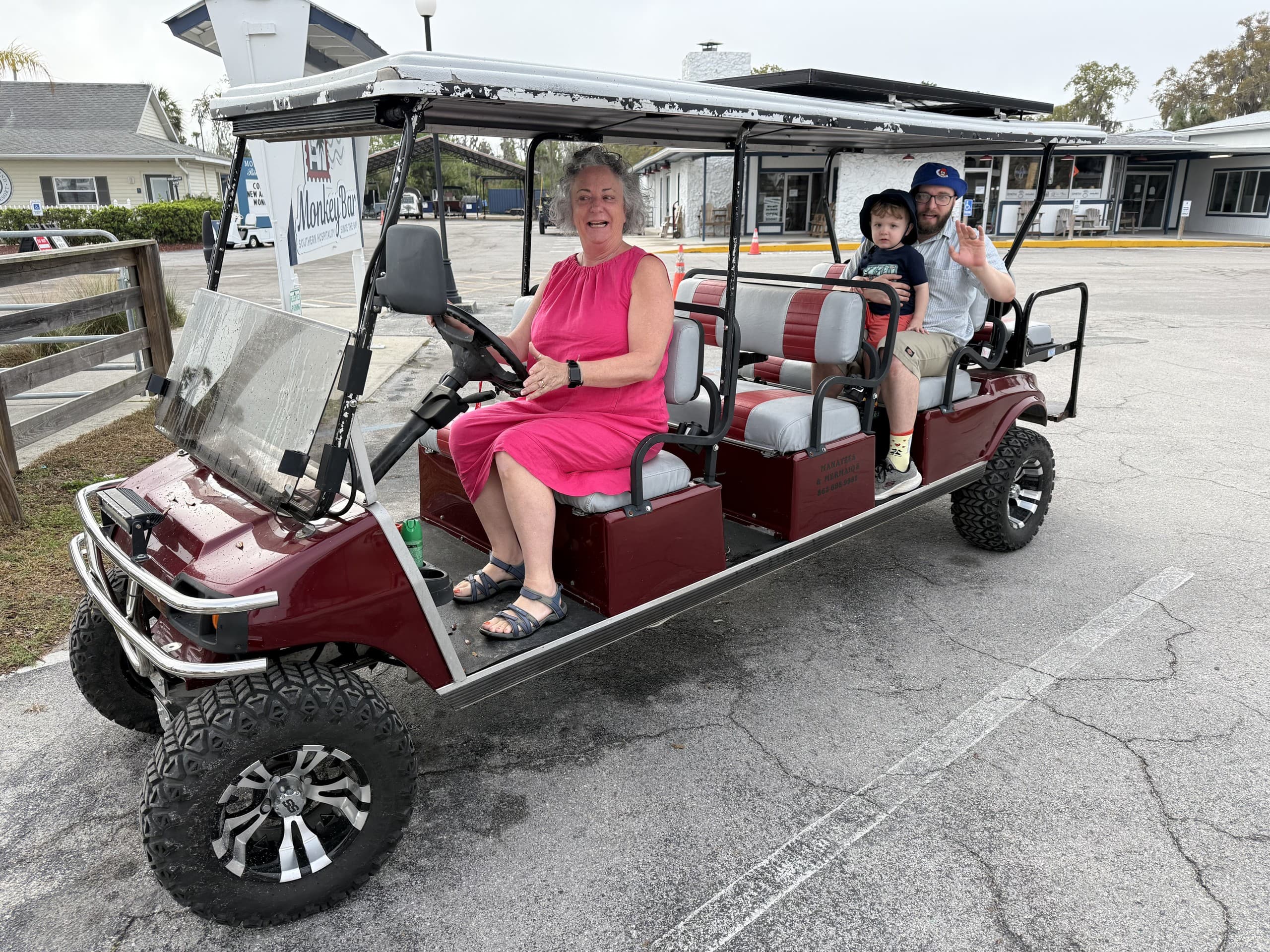 Cruise Homosassa in a Lifted Red 8-Seater: Group Golf Cart Rentals in Florida