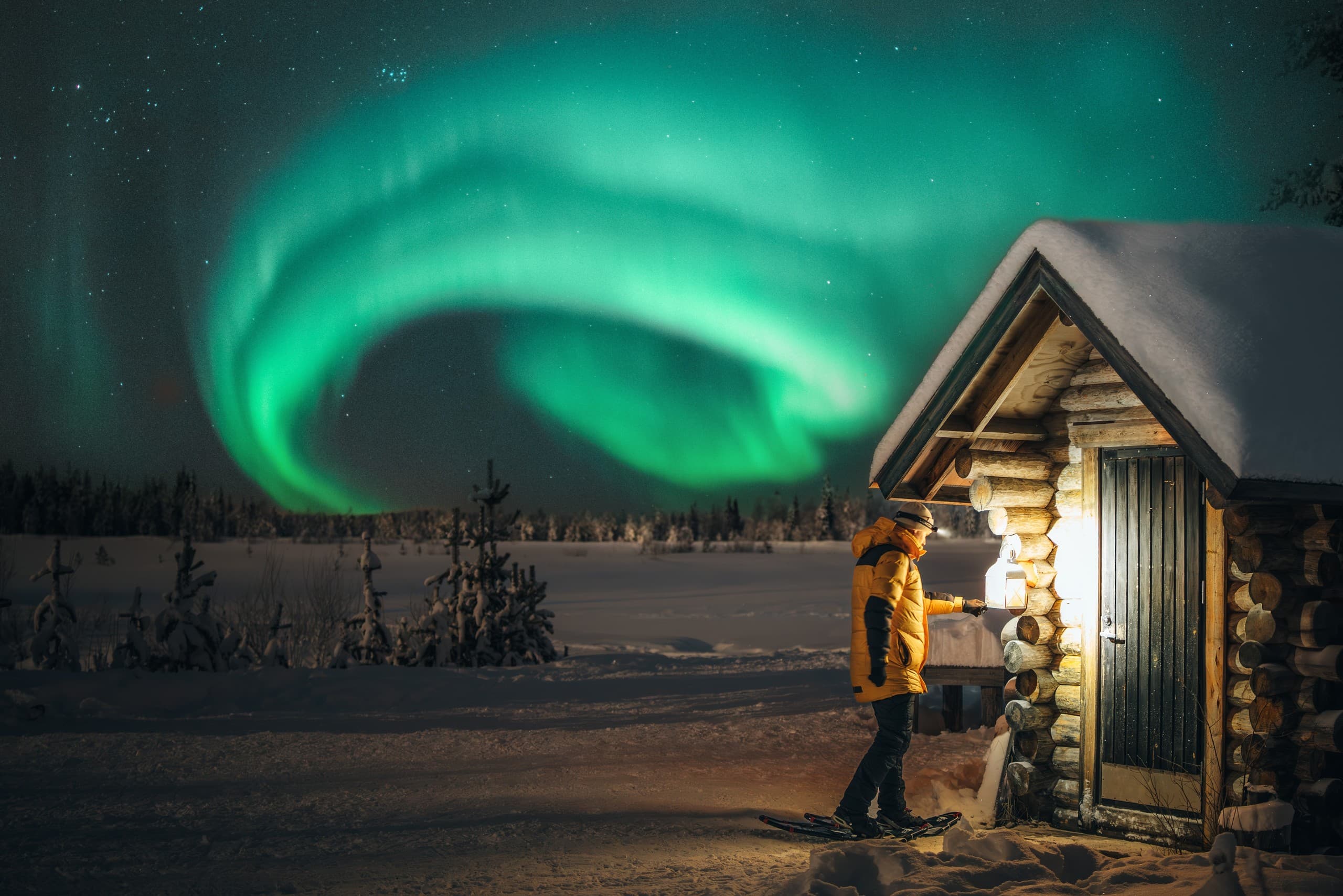 Moonlit Snowshoe: Northern Lights Chase in Sirkka, Lapland