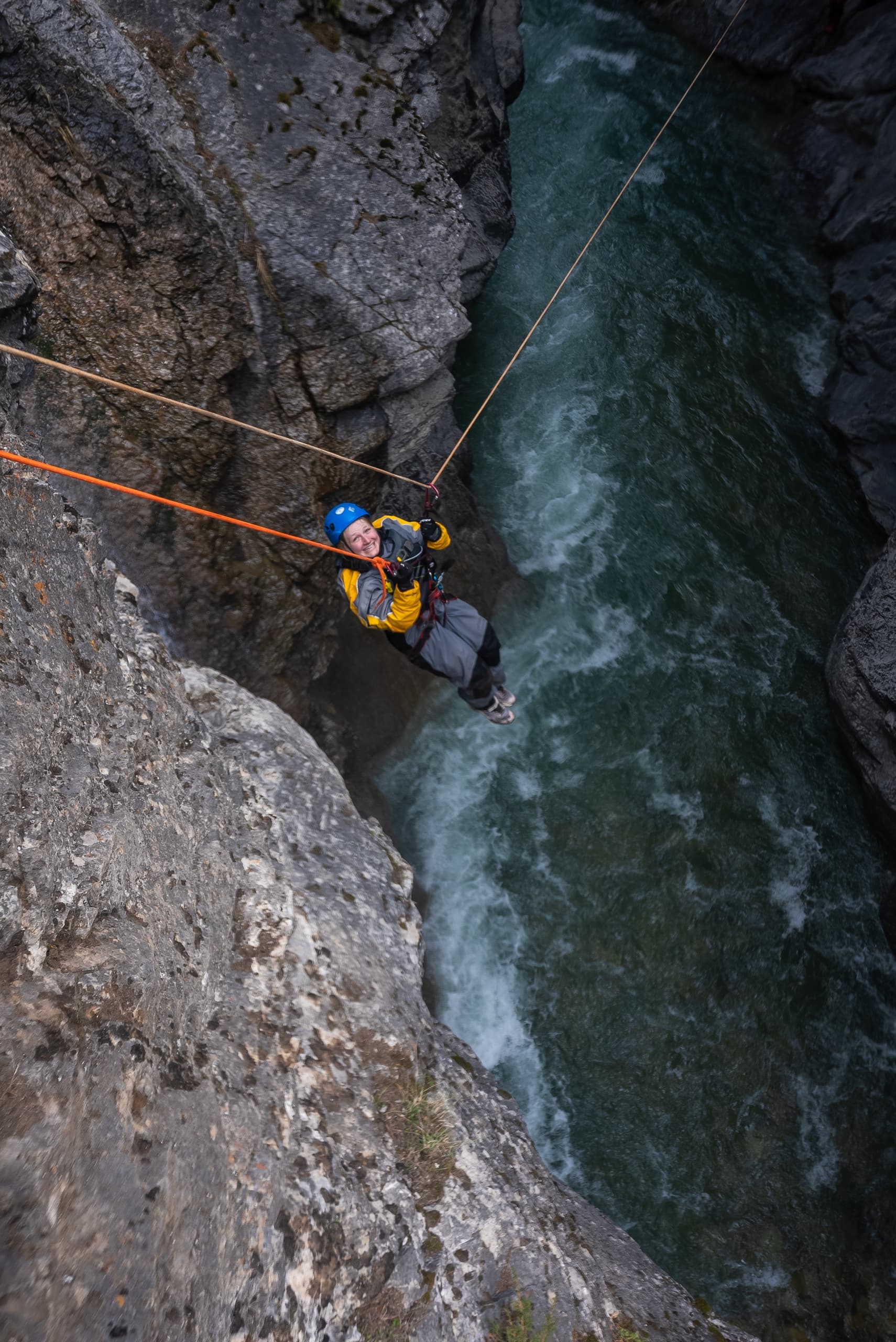 Abraham Lake Canyoning: 30m Rappels, Ziplines & Glacier-Blue Swims