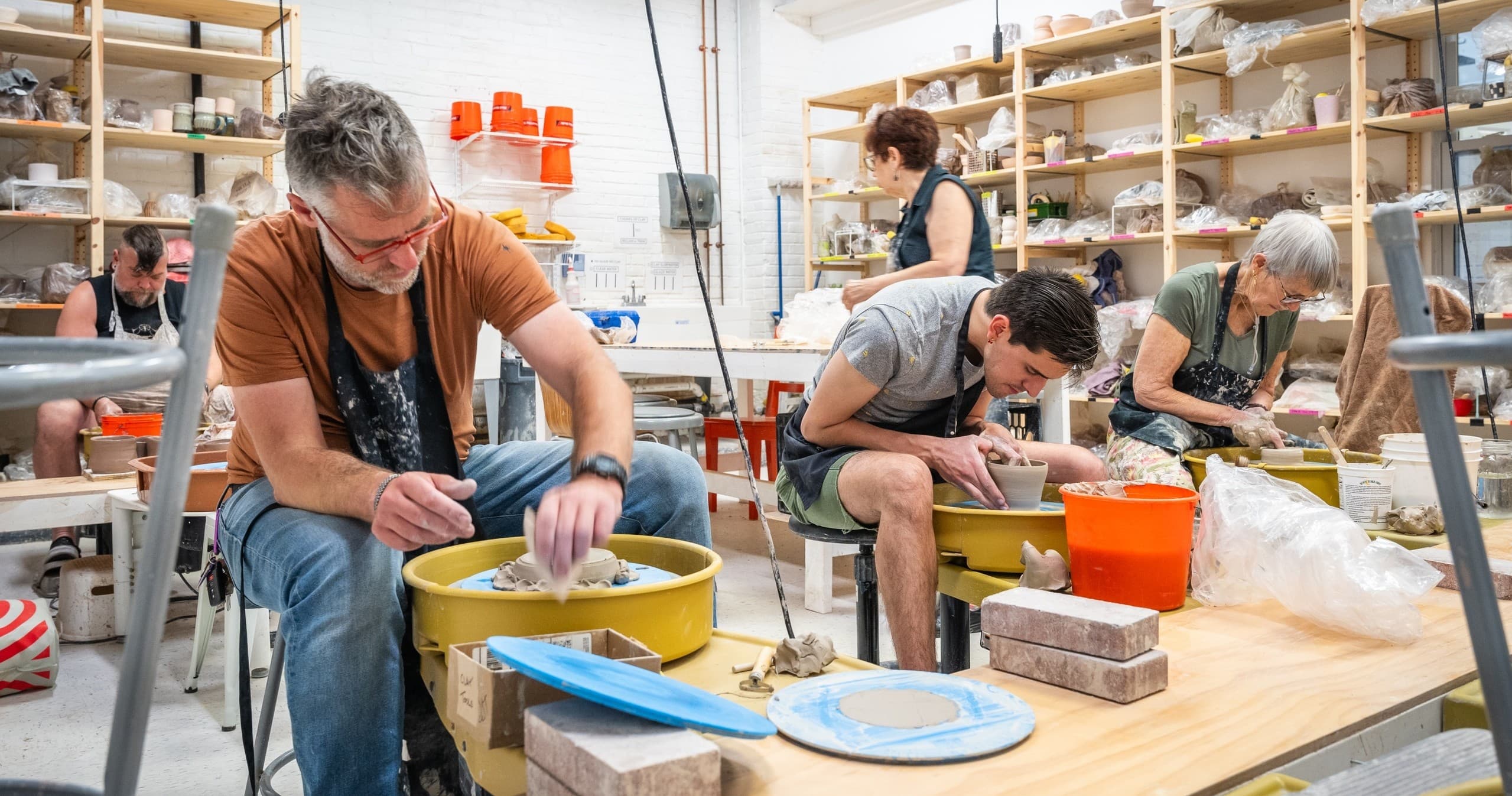 Wheelthrowing in West Philadelphia: Black Hound Clay Studio Saturday Mornings Course