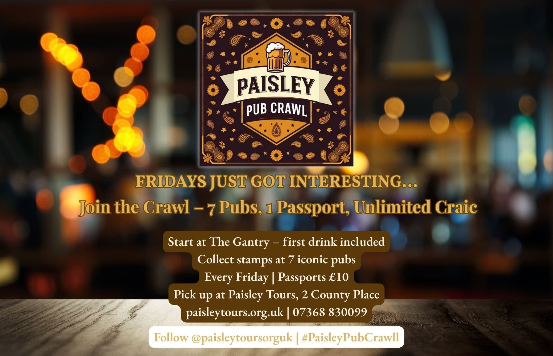 Discover Paisley Pub Crawl: Explore Seven Iconic Pubs in One Night