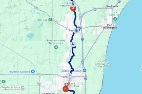 Milwaukee River Paddle — Section 4: Grafton Route from Saukville to Veteran’s Memorial Park