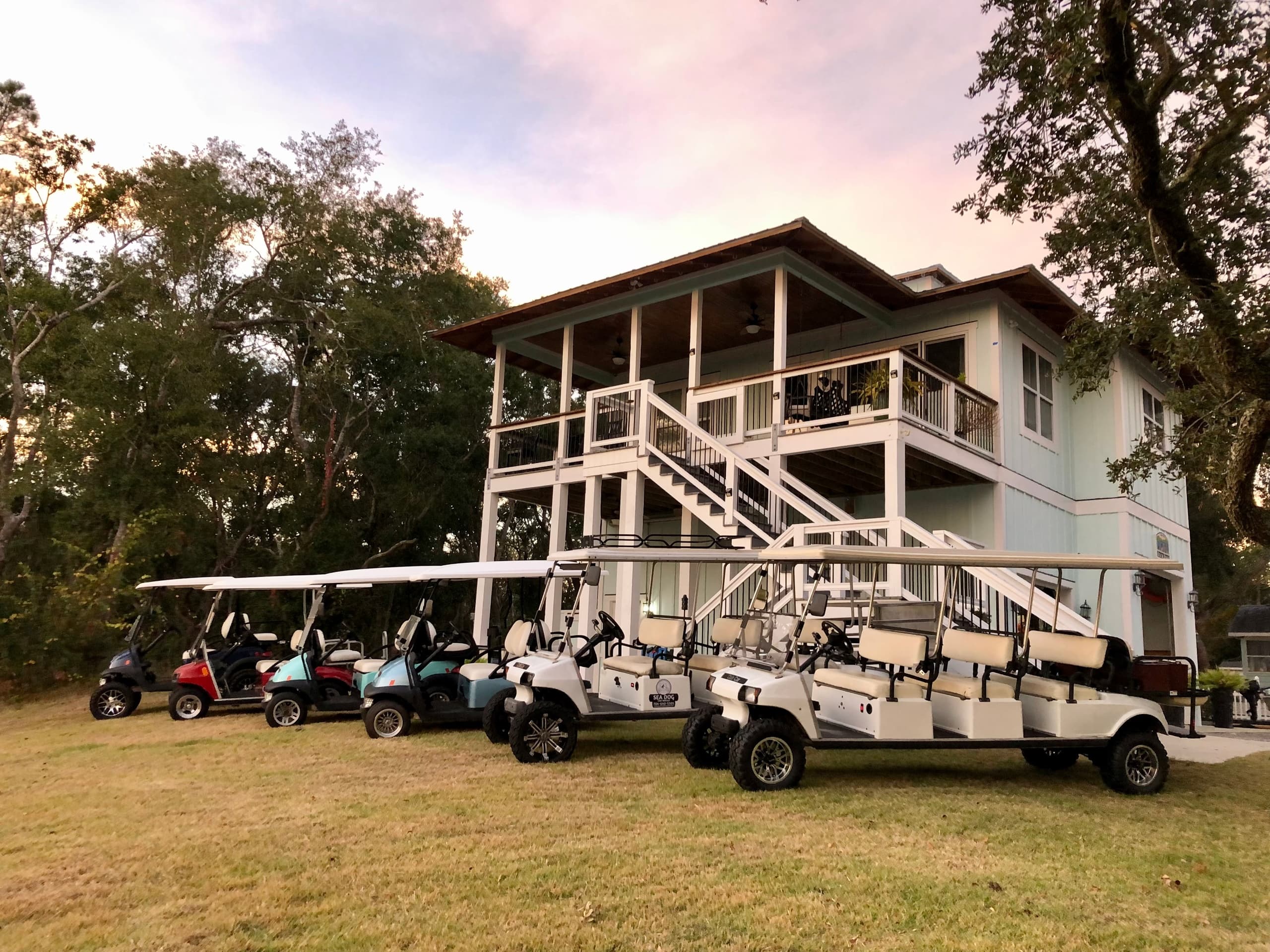 8-Seater Street Legal Cart Rentals at Sea Dog Rentals Oak Island