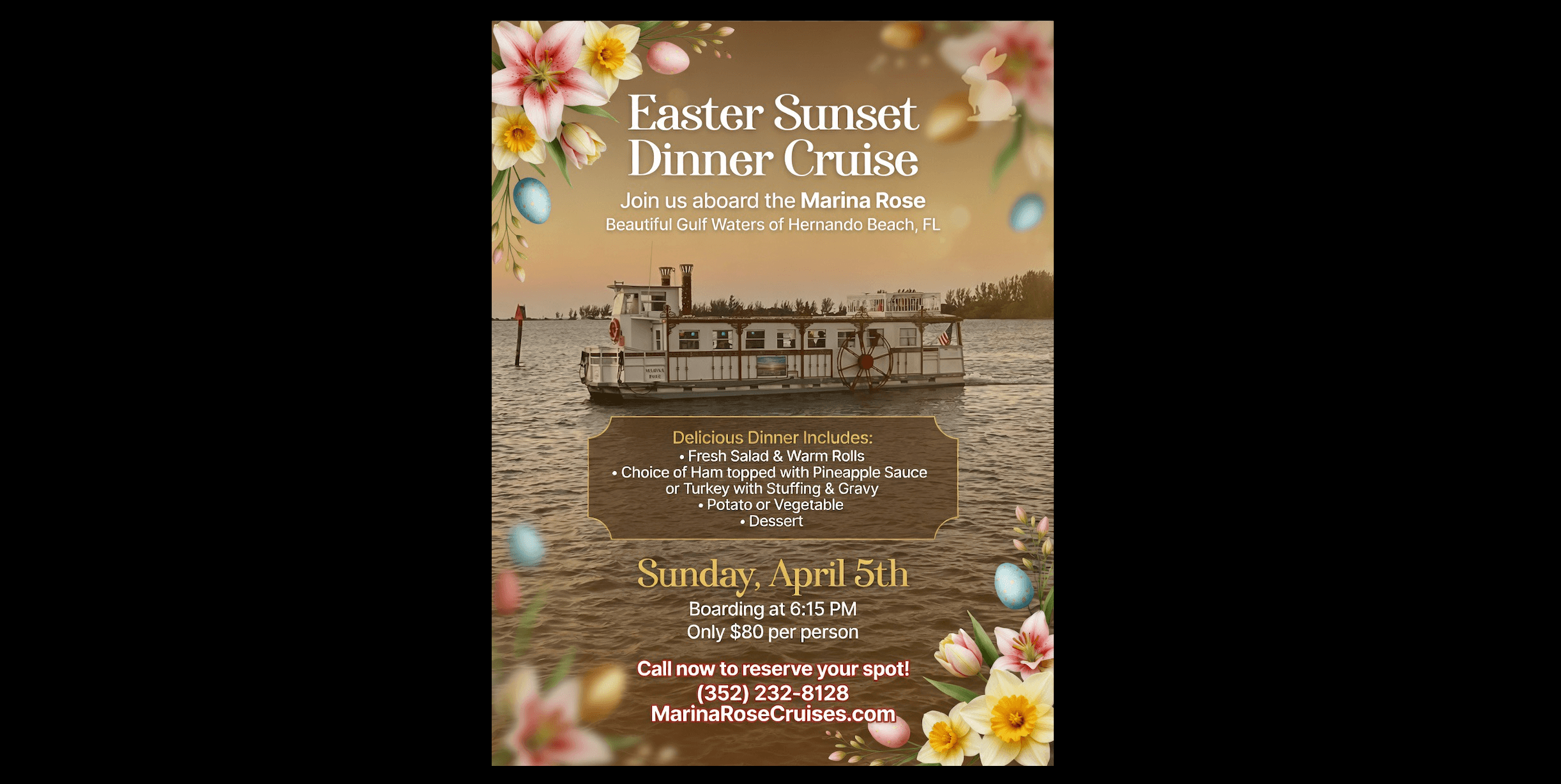 Easter Dinner Cruise on the Marina Rose — Gulf-View Dining in Hernando Beach