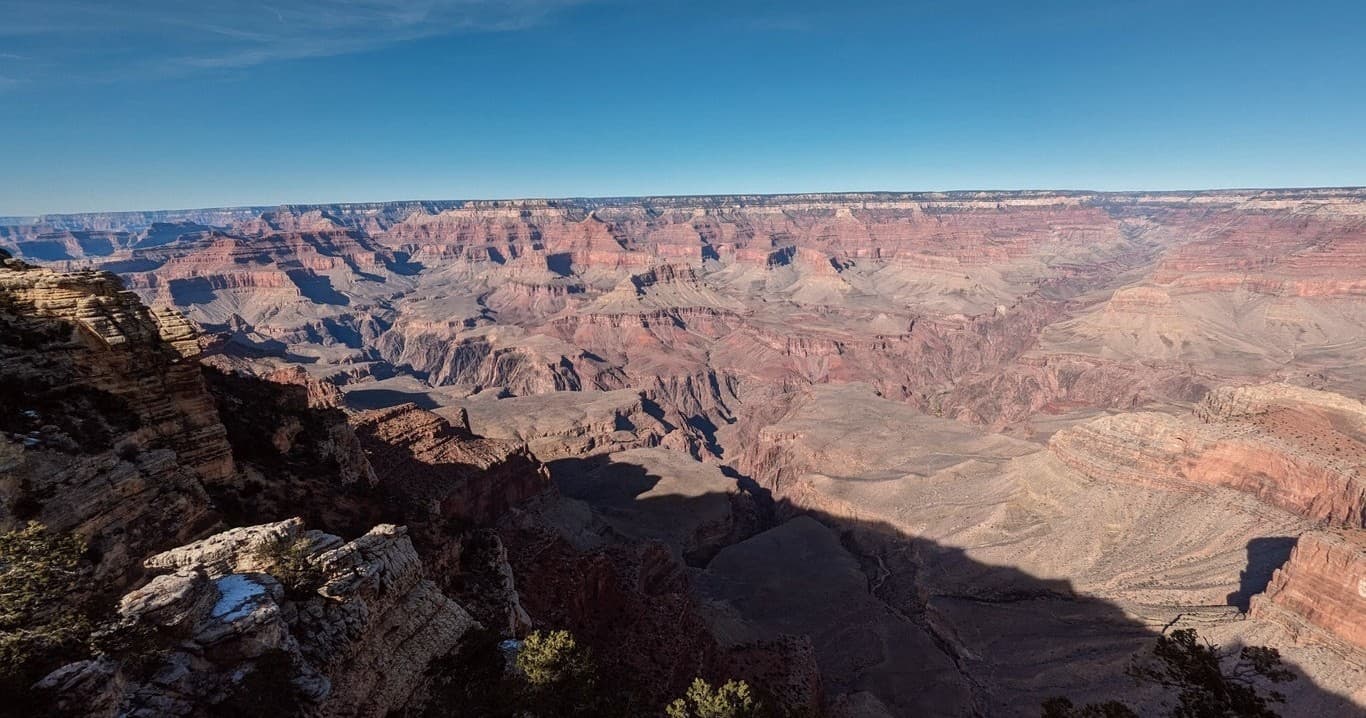Grand Canyon panoramic rim vista showcasing dramatic layered canyon
