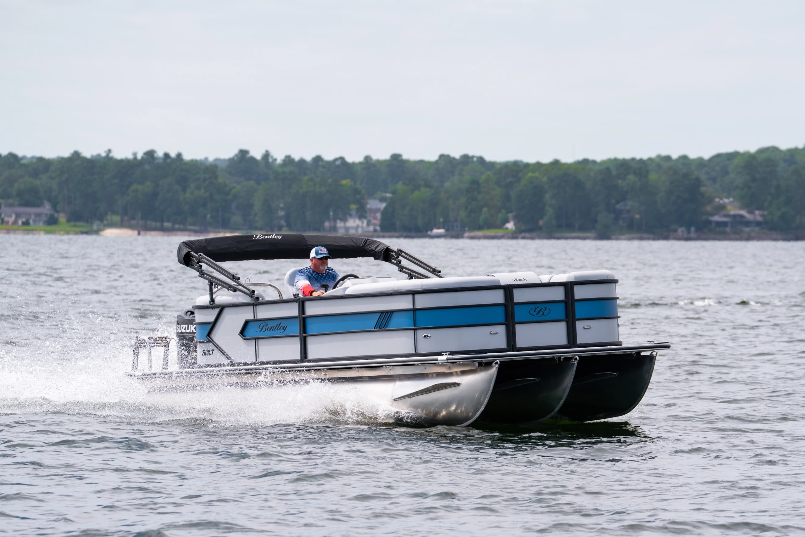 Cruise Local Lakes in Style with Bentley Bolt Tritoon Rentals in Longville, Minnesota