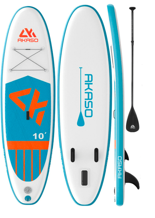Inflatable stand-up paddleboard kit for lake and sea paddling