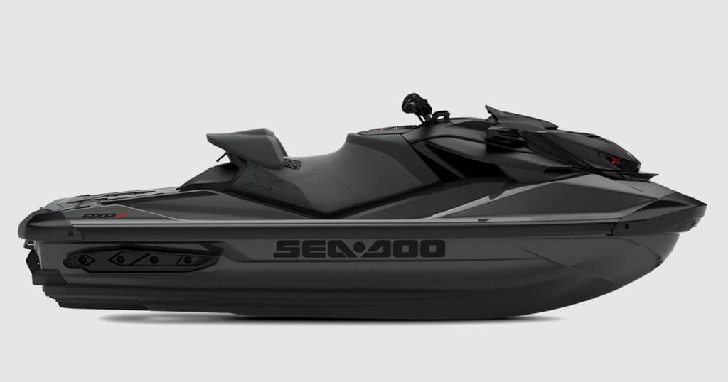 Matte black Sea-Doo jet ski studio side profile photo