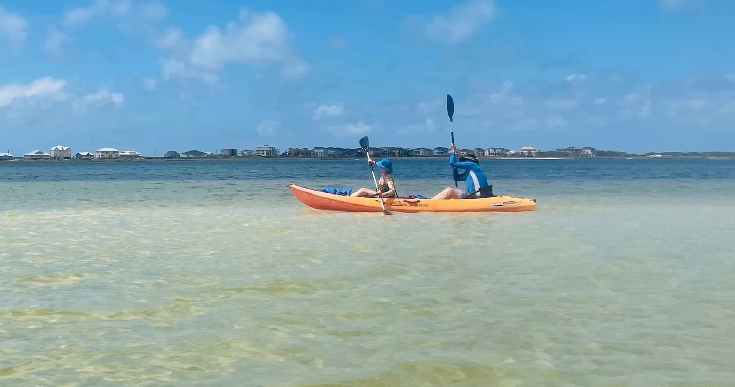 Explore Aloe Bay: Tandem Kayaking Adventures on Dauphin Island's Serene Waters