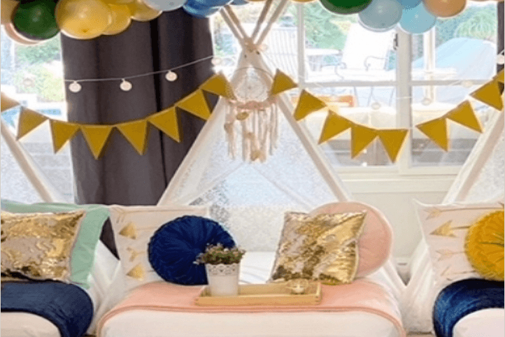 Golden Boho Teepee Sleepovers in Scottsdale — In-Home Glamping Rentals for Kids & Families