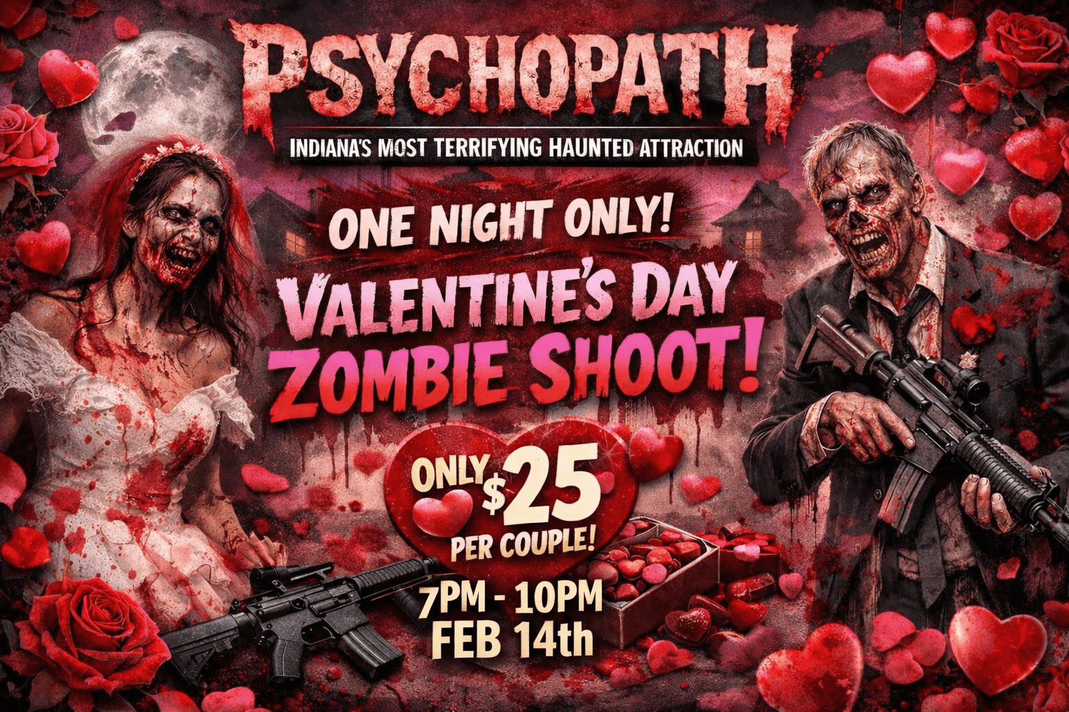 Valentine's Night Zombie Shoot Near French Lick — PsychoPath Haunted Trail Experience photo 1