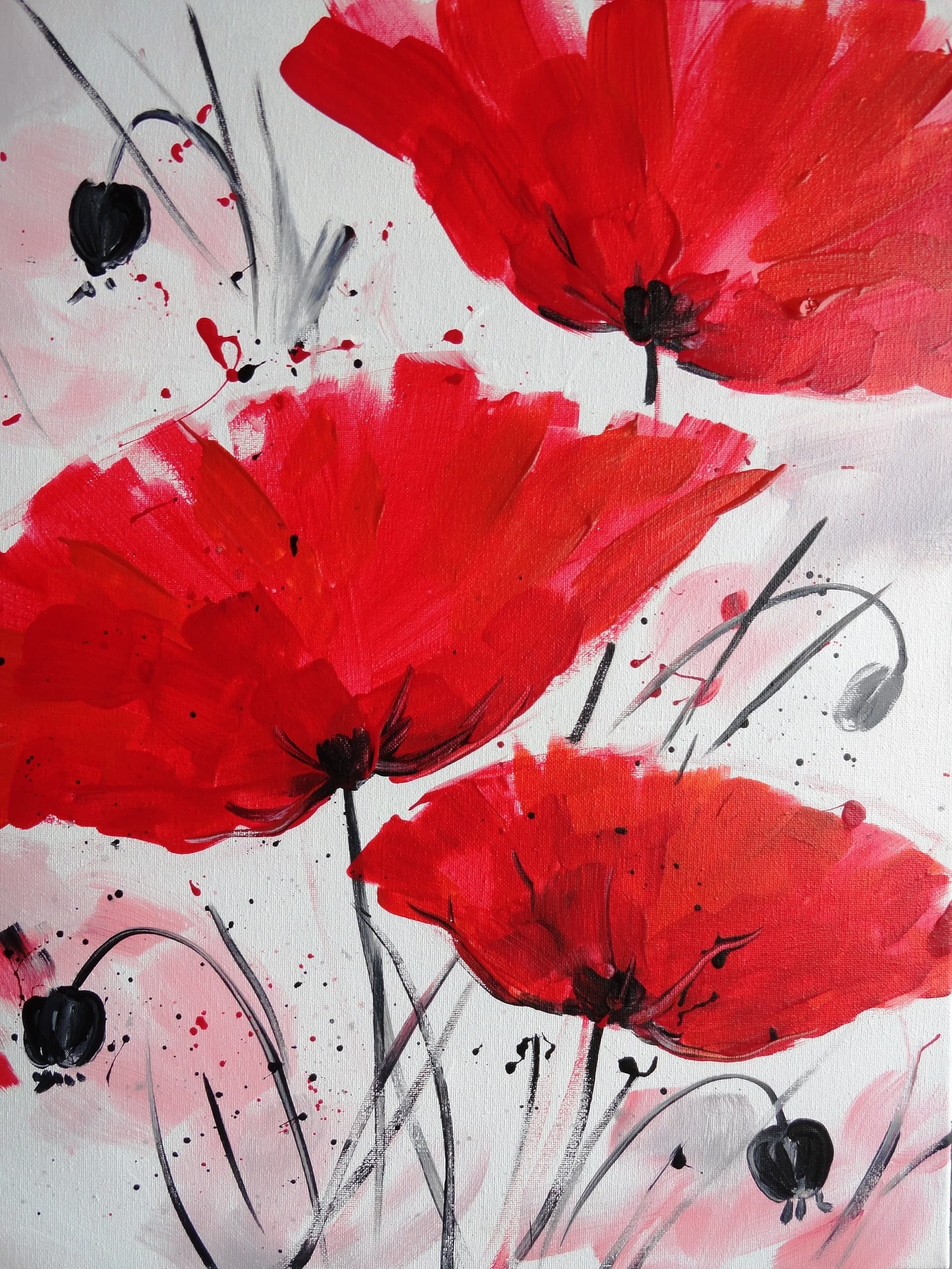 Winter Poppies: Family Paint Night in Coon Rapids, Minnesota