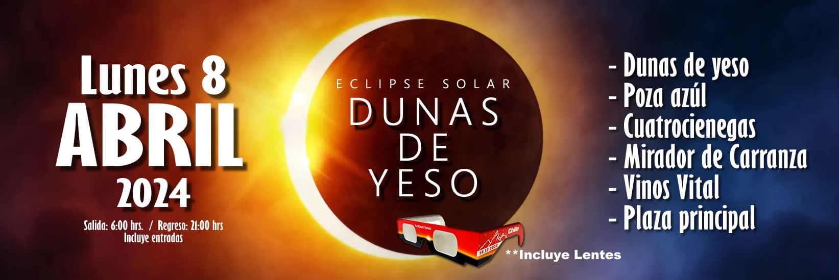 Sun & Sand: Eclipse Solar 2024 at Dunas de Yeso by Monterrey Tours