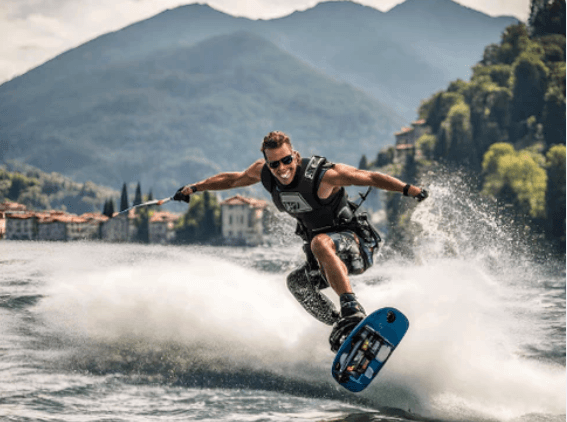 Water-Activities: Lake Como Boat Tour with Wakeboarding & Wakesurfing at Como Srls