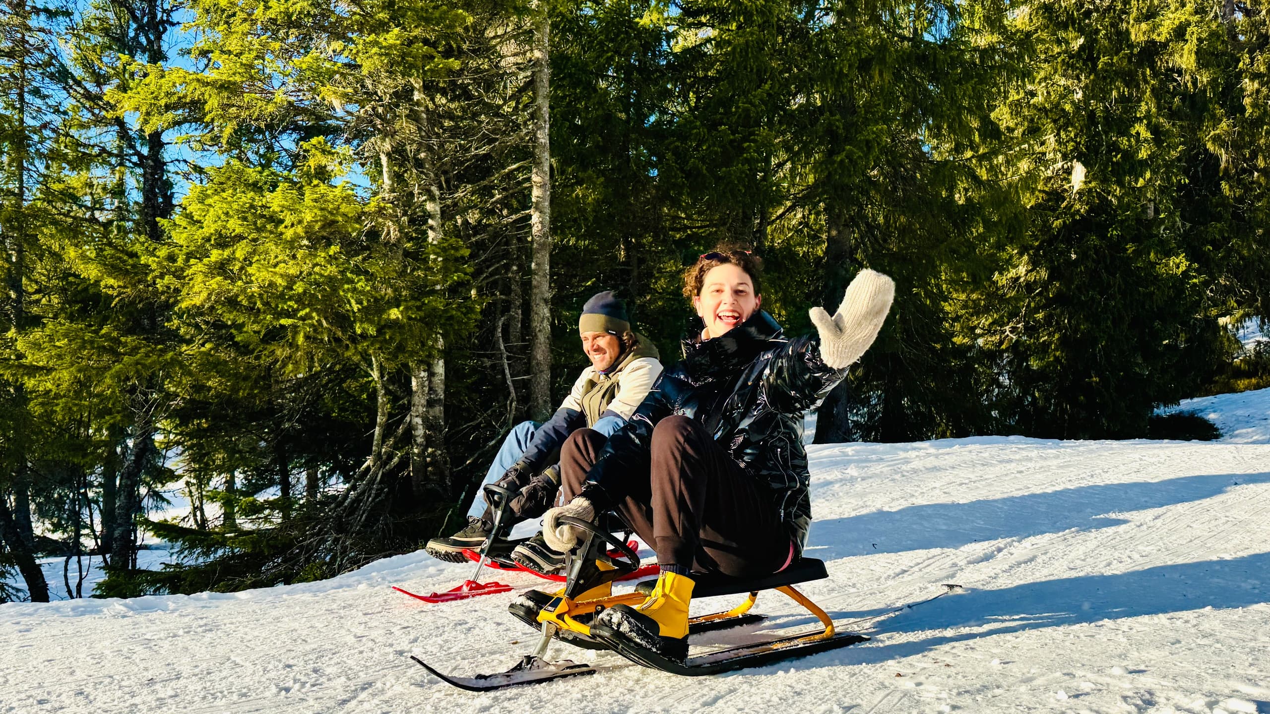 Family Sledging in Estenstadmarka: Winter Wonderland Near Jonsvatnet