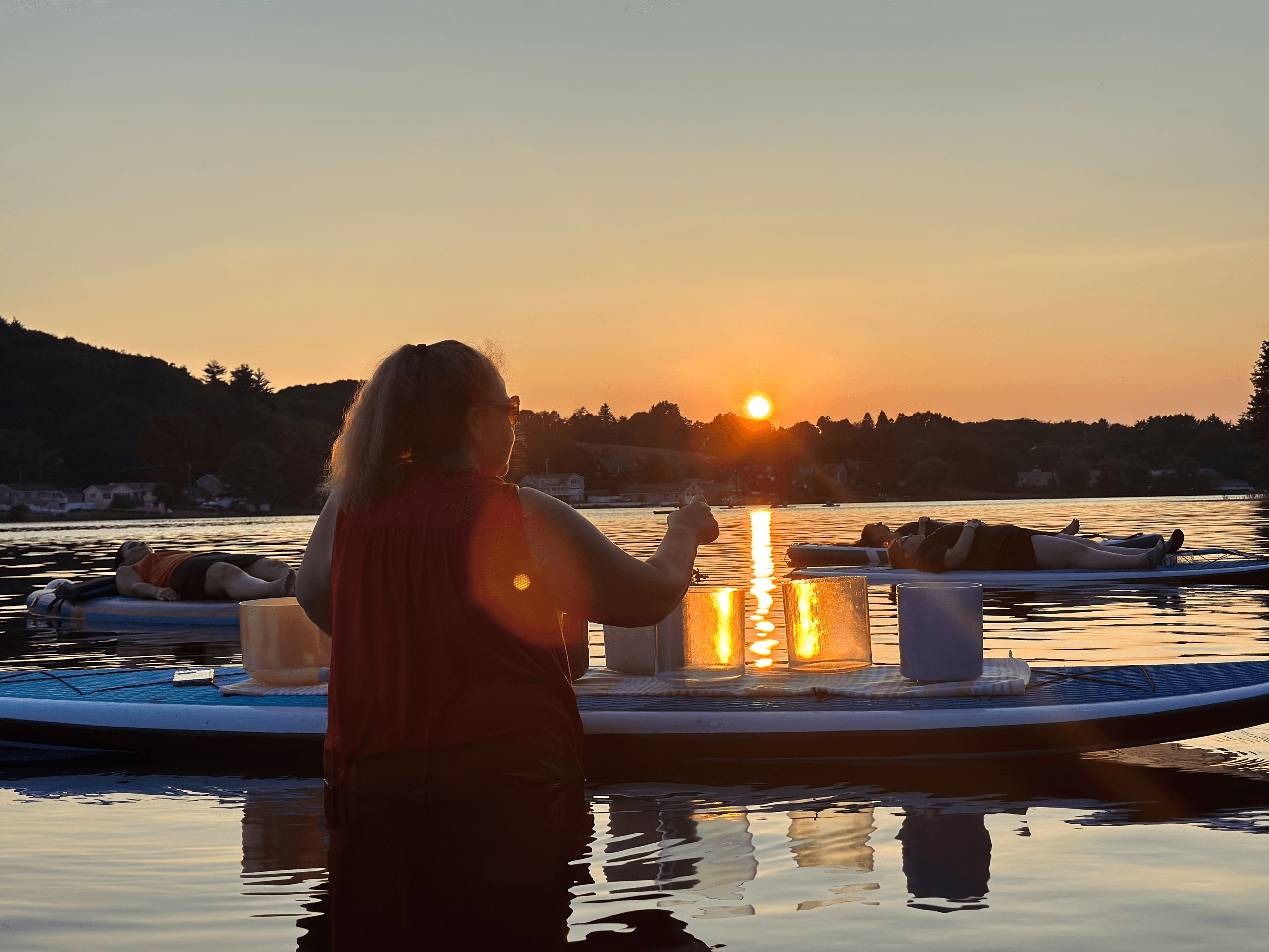 SUP Sunset Paddle and Sound Bath on Lake Gardner, MA