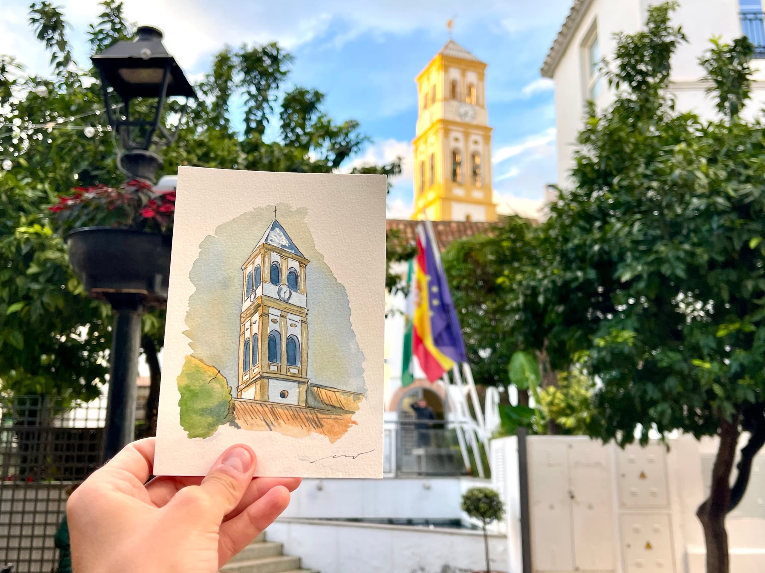Watercolor Walk: Sketching Marbella’s Old Town Light photo 2