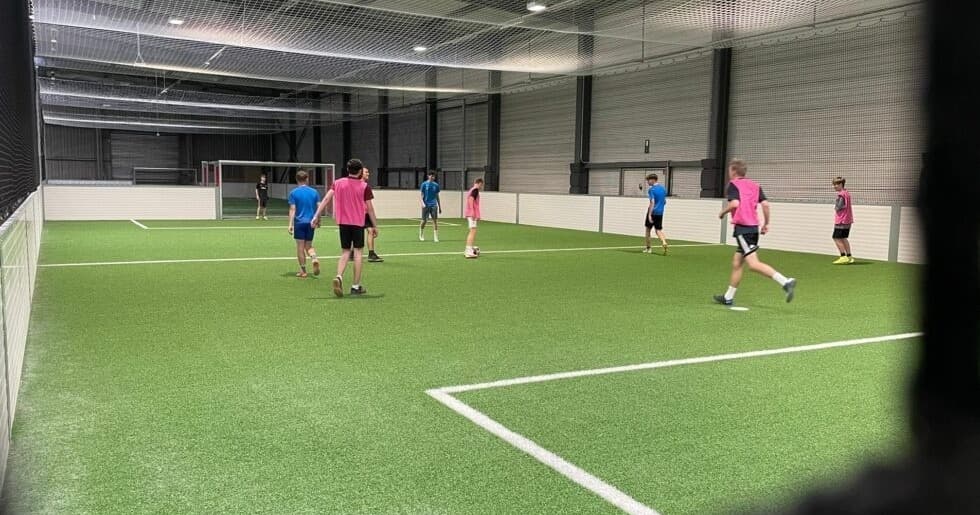 Five-a-side indoor soccer match at Leipzig indoor hall