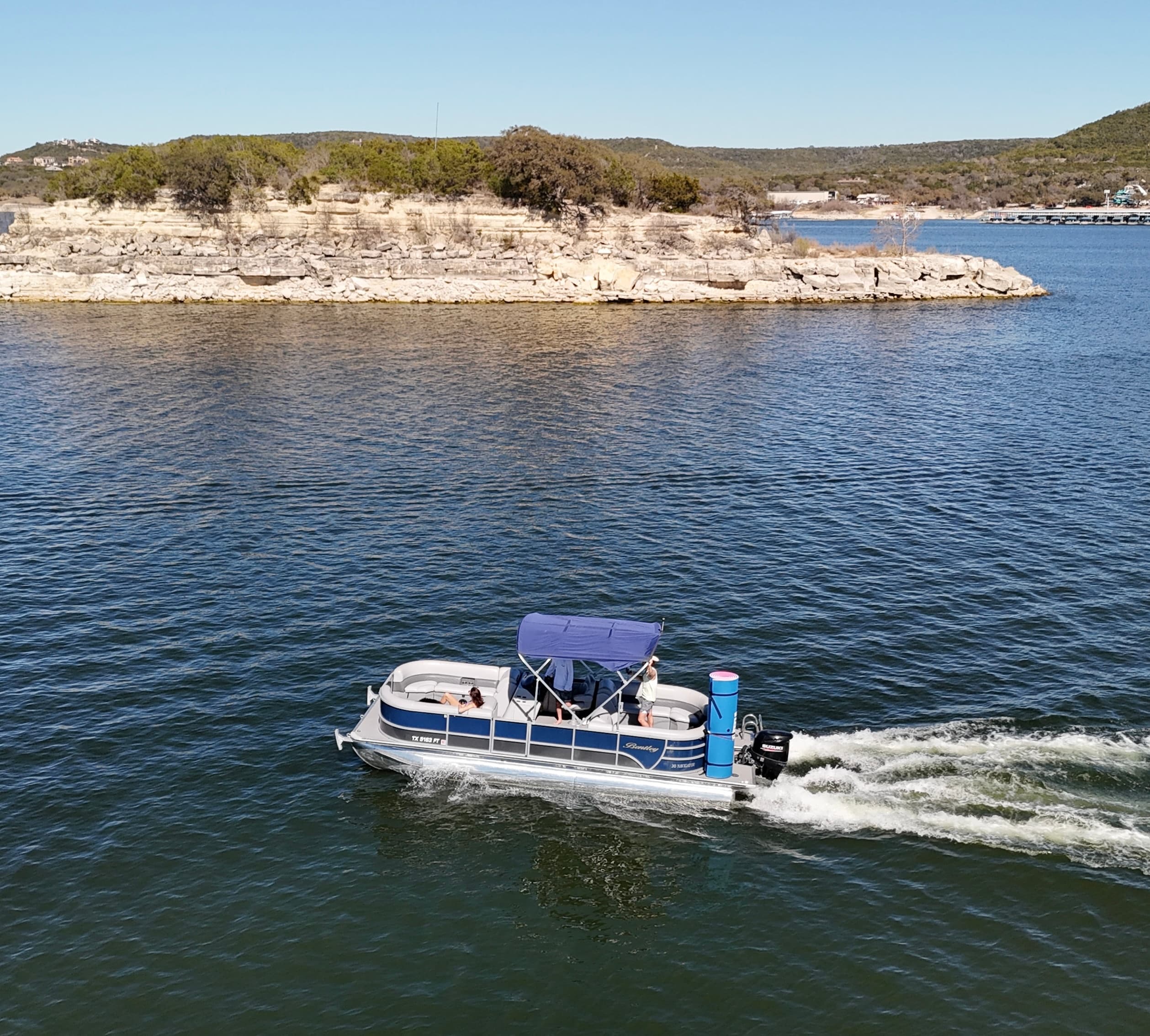 Pontoon Rental on Lake Travis: Party, Swim & Cruise from Volente