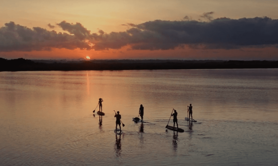 Sunrise SUP Tour in Bacalar: Paddle the Lagoon of Seven Colors at Dawn