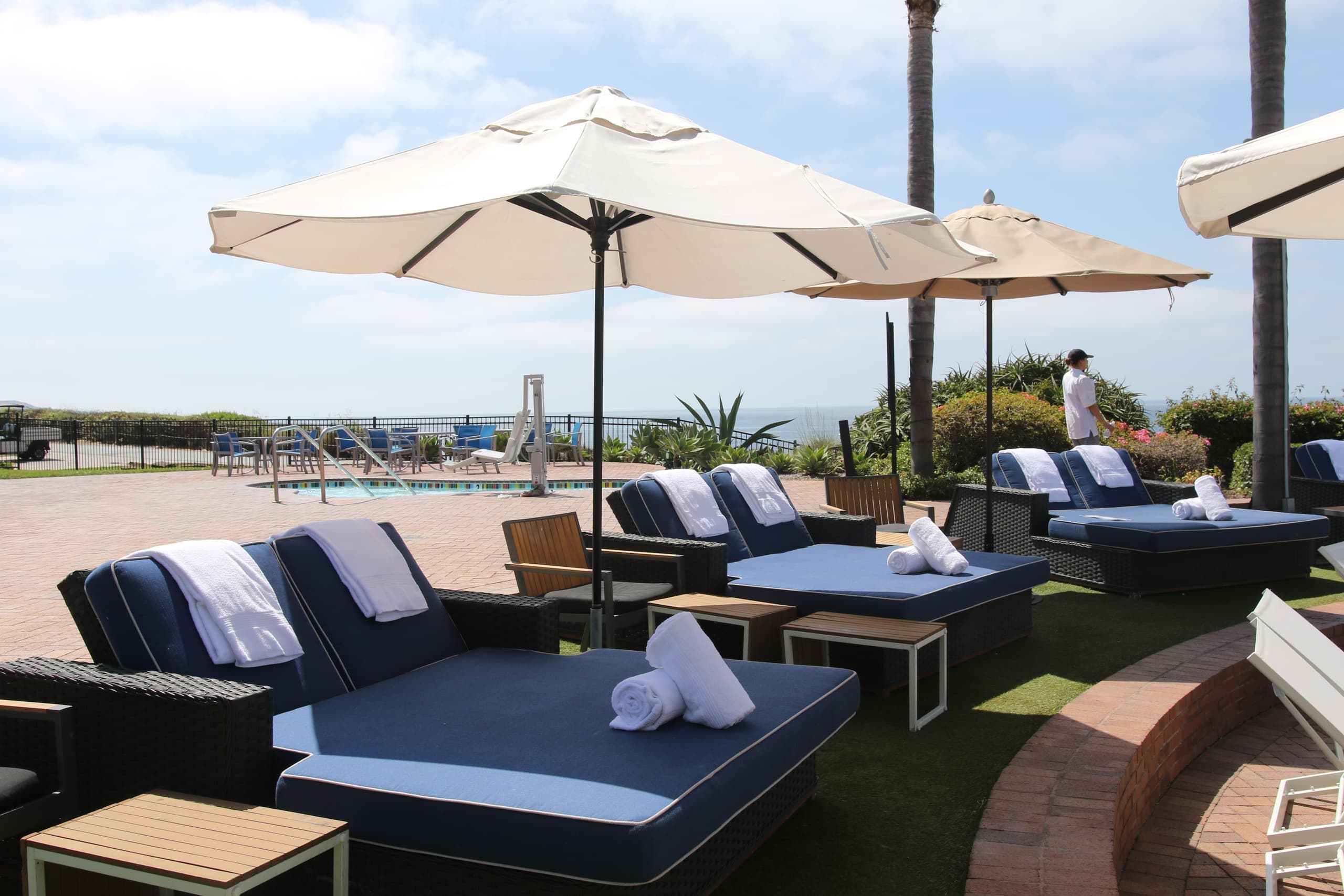 Resort Pool Daybeds at Terranea Resort in Rancho Cucamonga