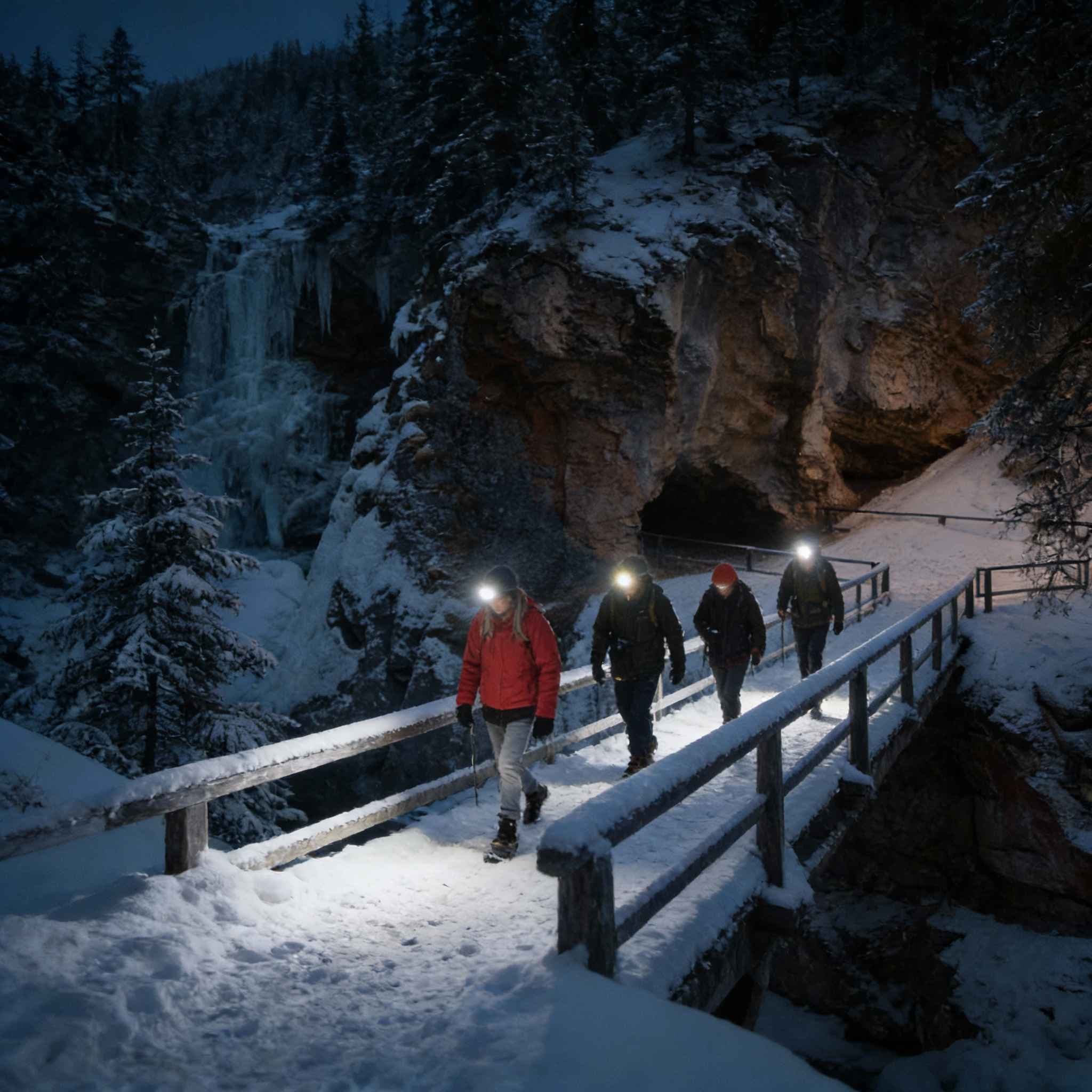 Starlit Ice Walk: Johnston Canyon Night Walk & Stargazing Near Banff photo 4