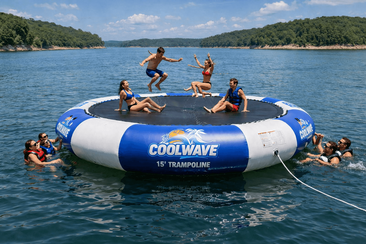 COOLWAVE 15ft Water Trampoline: High-Fun Lake Rentals in Taylorsville, KY