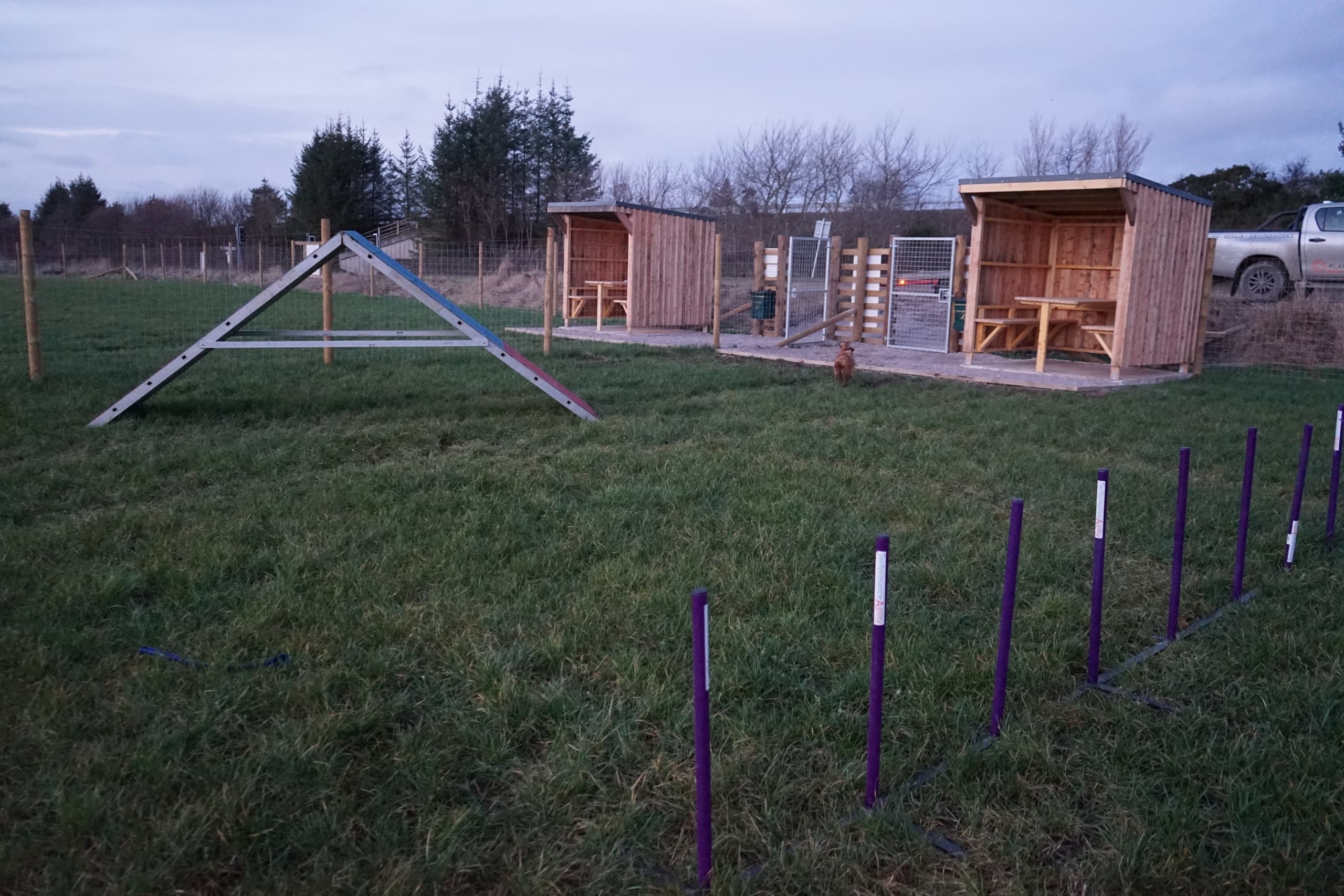 Muddy Paws Agility Field at Marshall's Farm Shop