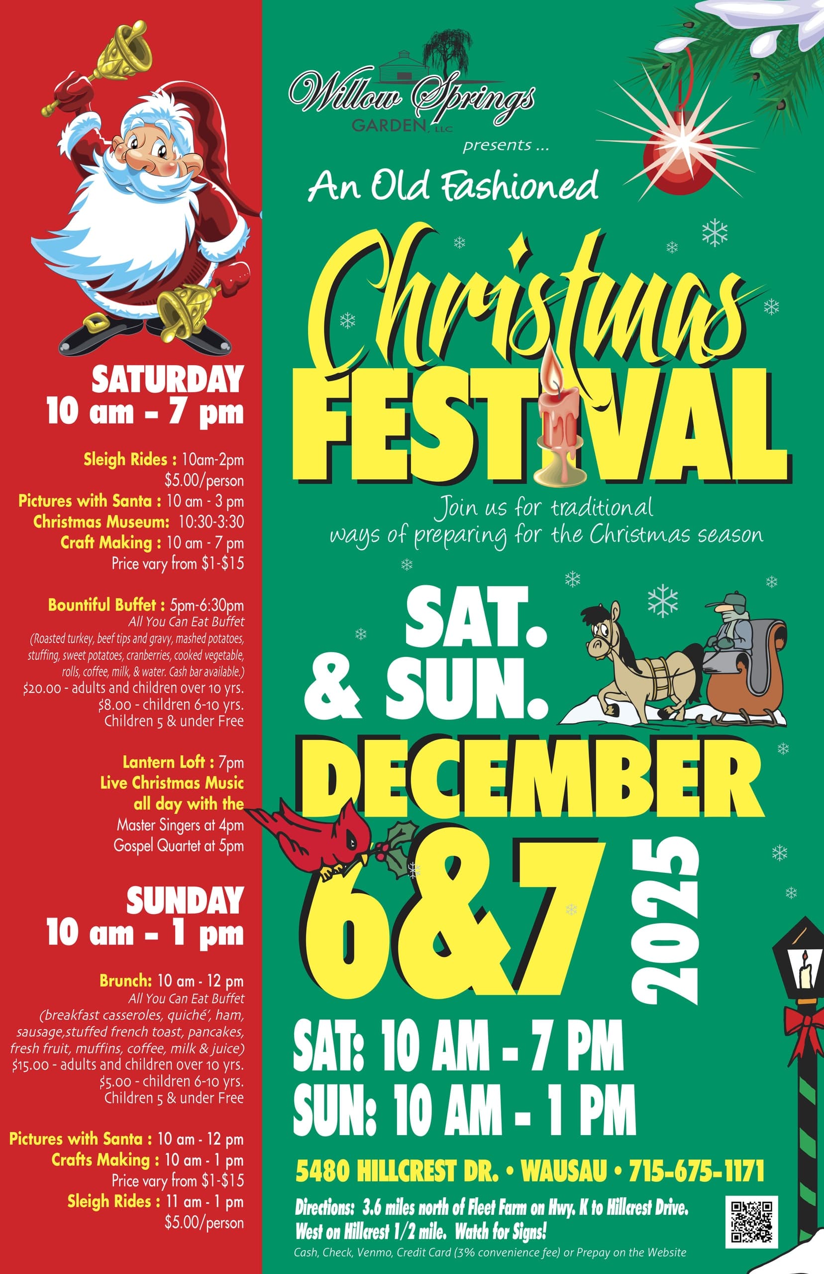 Christmas Festival Brunch in Wausau: Santa Photos, Crafts & Sleigh Rides