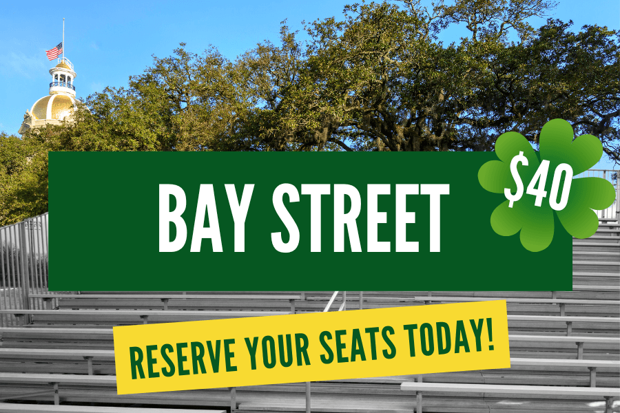 Celebrate St. Patrick's Day in Savannah: Premium Parade Bleacher Experience on Bay Street