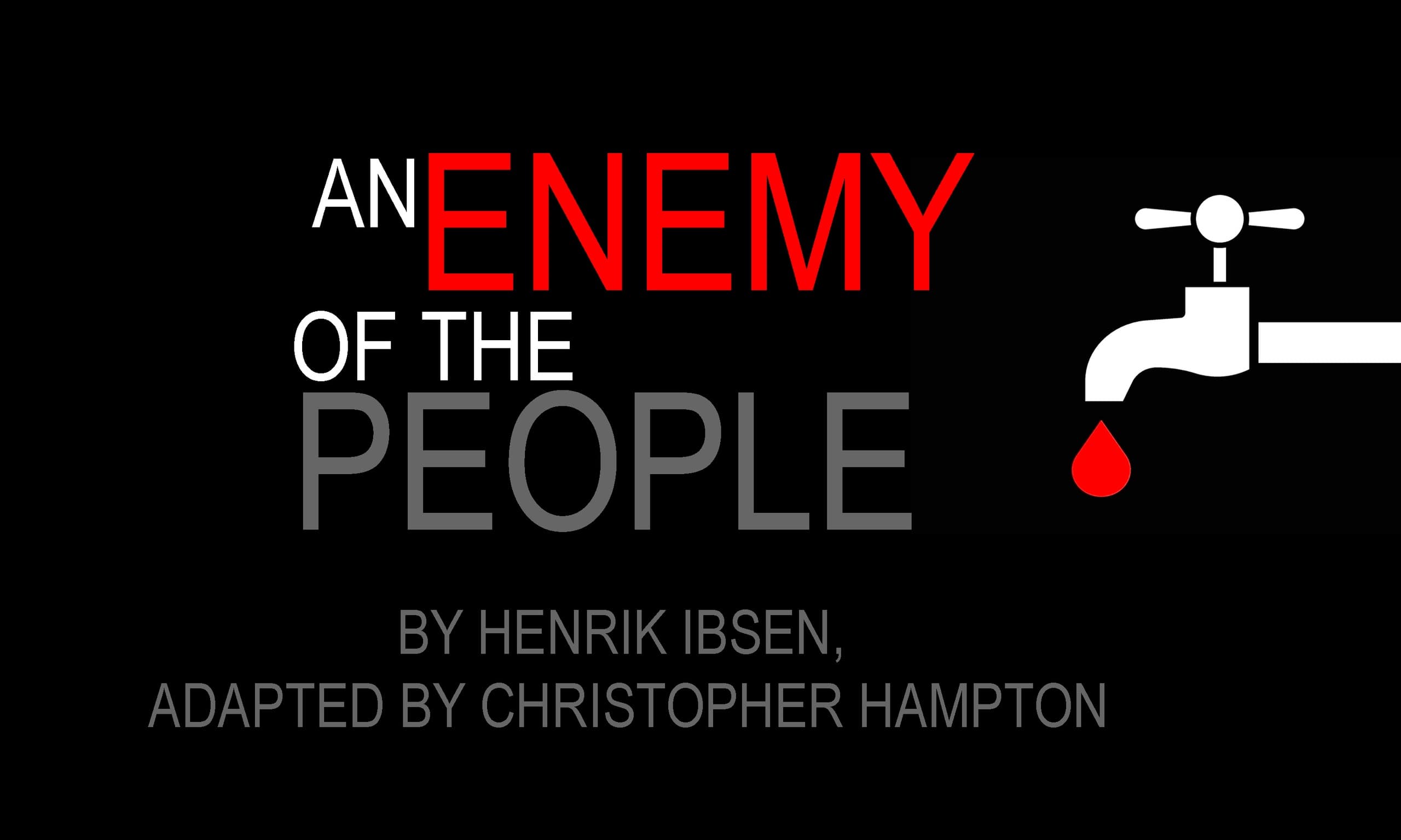 Bold black poster for 'An Enemy of the People' stage play