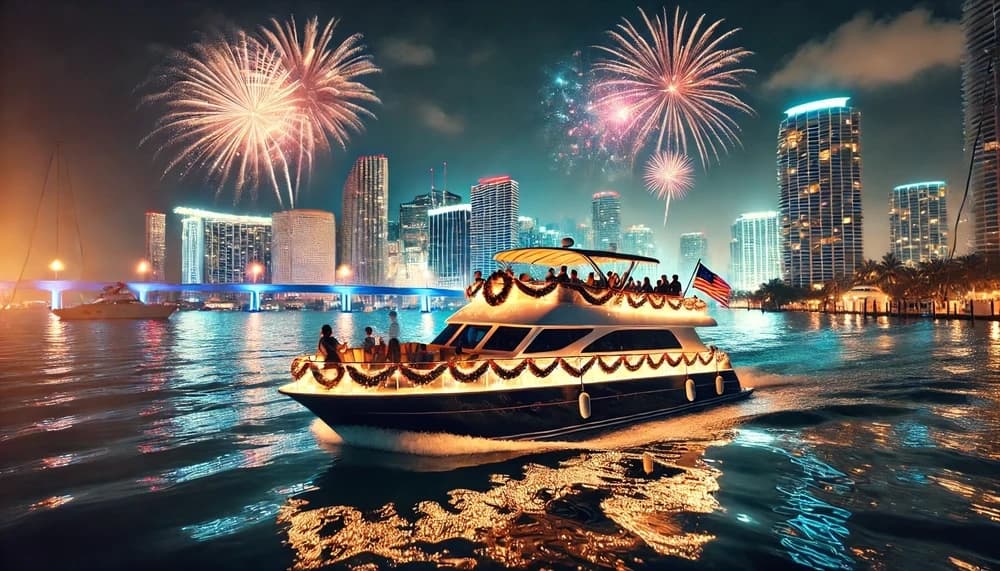 Celebrate New Year's Eve with a Stunning Fireworks Cruise on Miami Bay