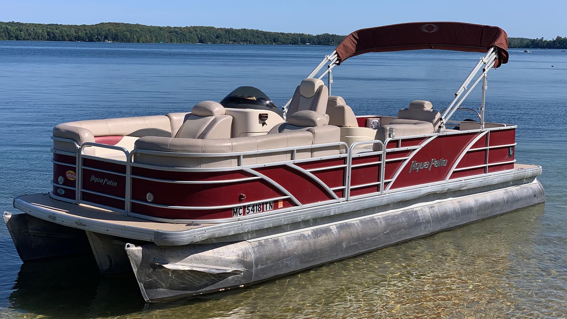 Aqua Patio Tri-Toon Boat Rentals in Traverse City, Michigan