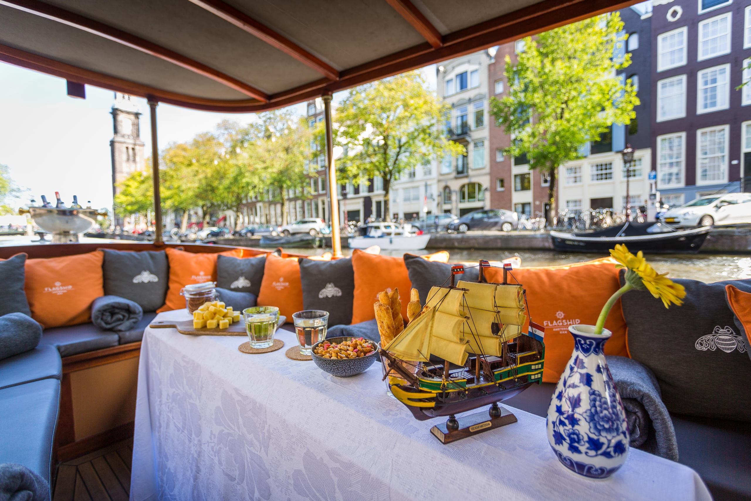 Luxury Canal Cruise with Drinks & Cheese by Flagship Amsterdam
