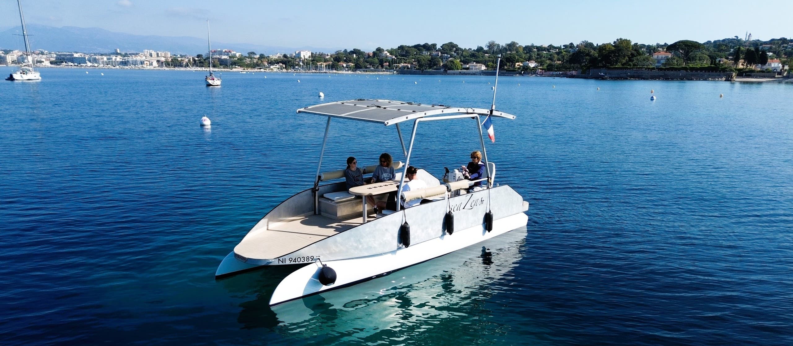 Solar Catamaran Cruise from Port Gallice: One-Hour Private Tour of Antibes Coast