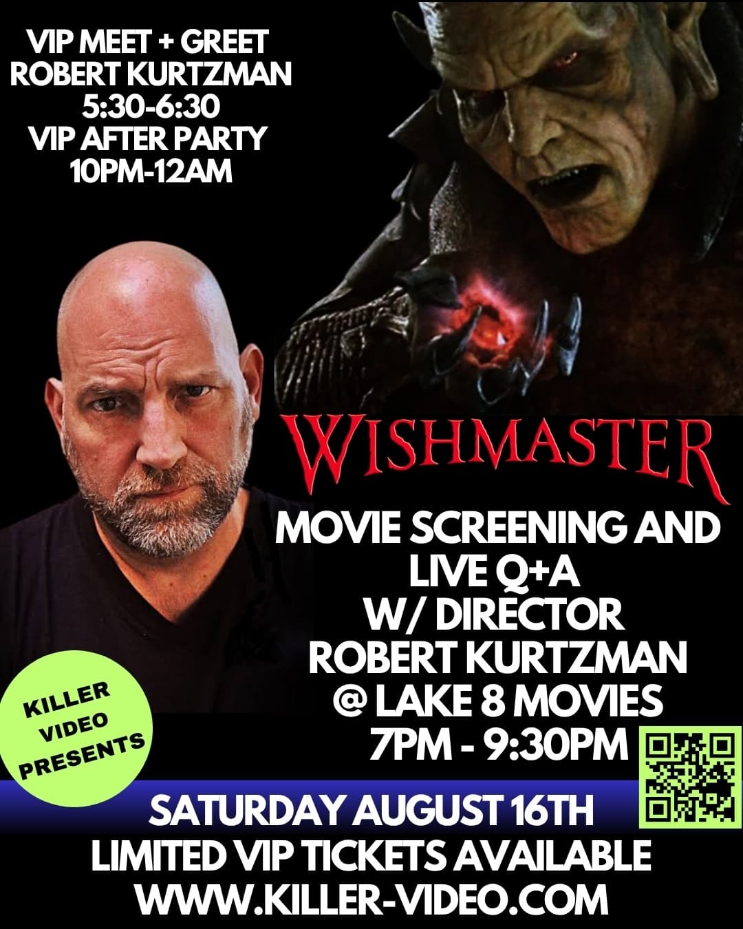 Film Events & Q&A with Robert Kurtzman at Wishmaster
