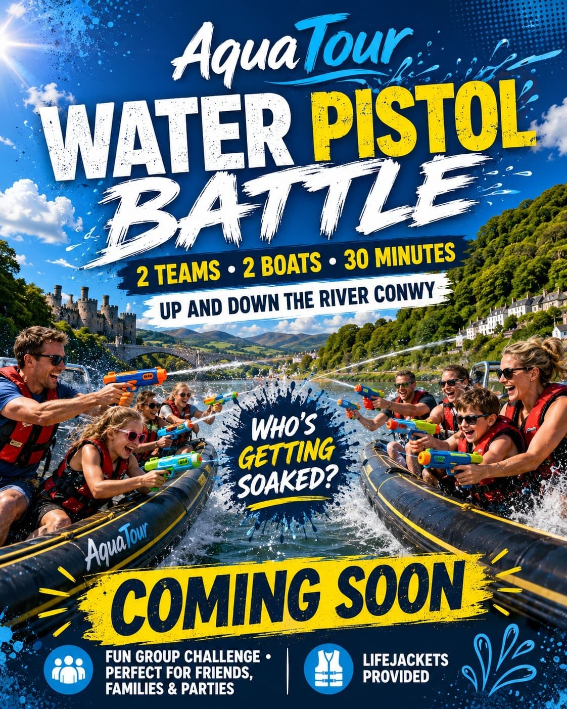 Conwy Water Pistol Battle: Pirate-Style Family Skirmish on the River