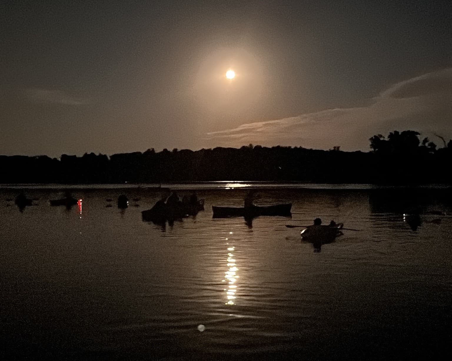 Full Moon Paddle on Lake Wingra in Madison, WI