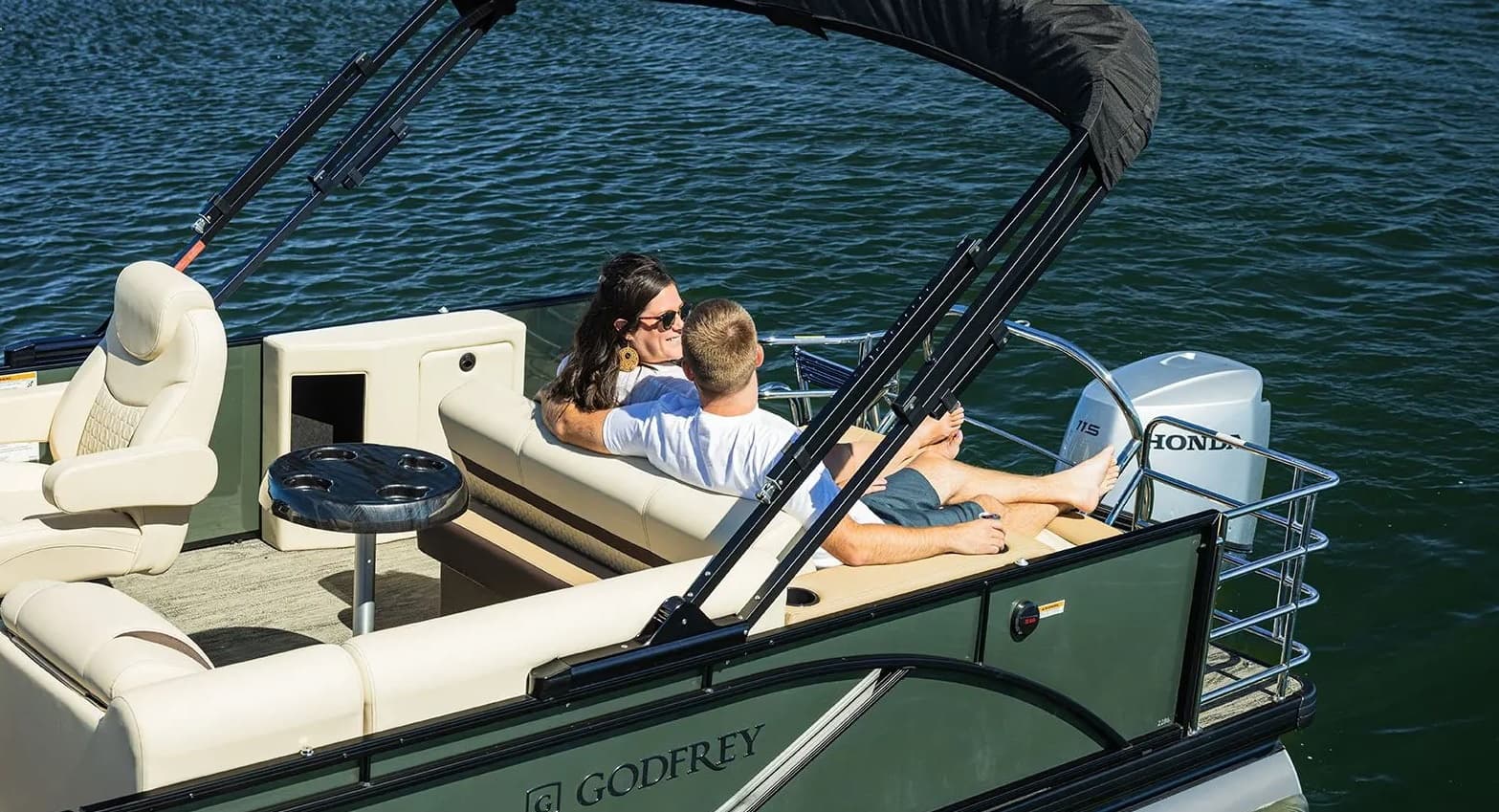 Sweetwater Flip Lounge Pontoon Rental in Danbury, WI