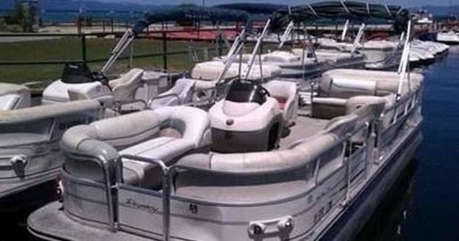 Explore Lake Tahoe on the SILVER PONTOON Half Length Shade