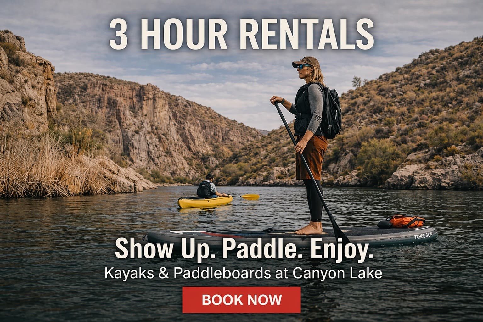 Paddle Canyon Lake: 3-Hour Kayak & SUP Rentals with Yak N Sup