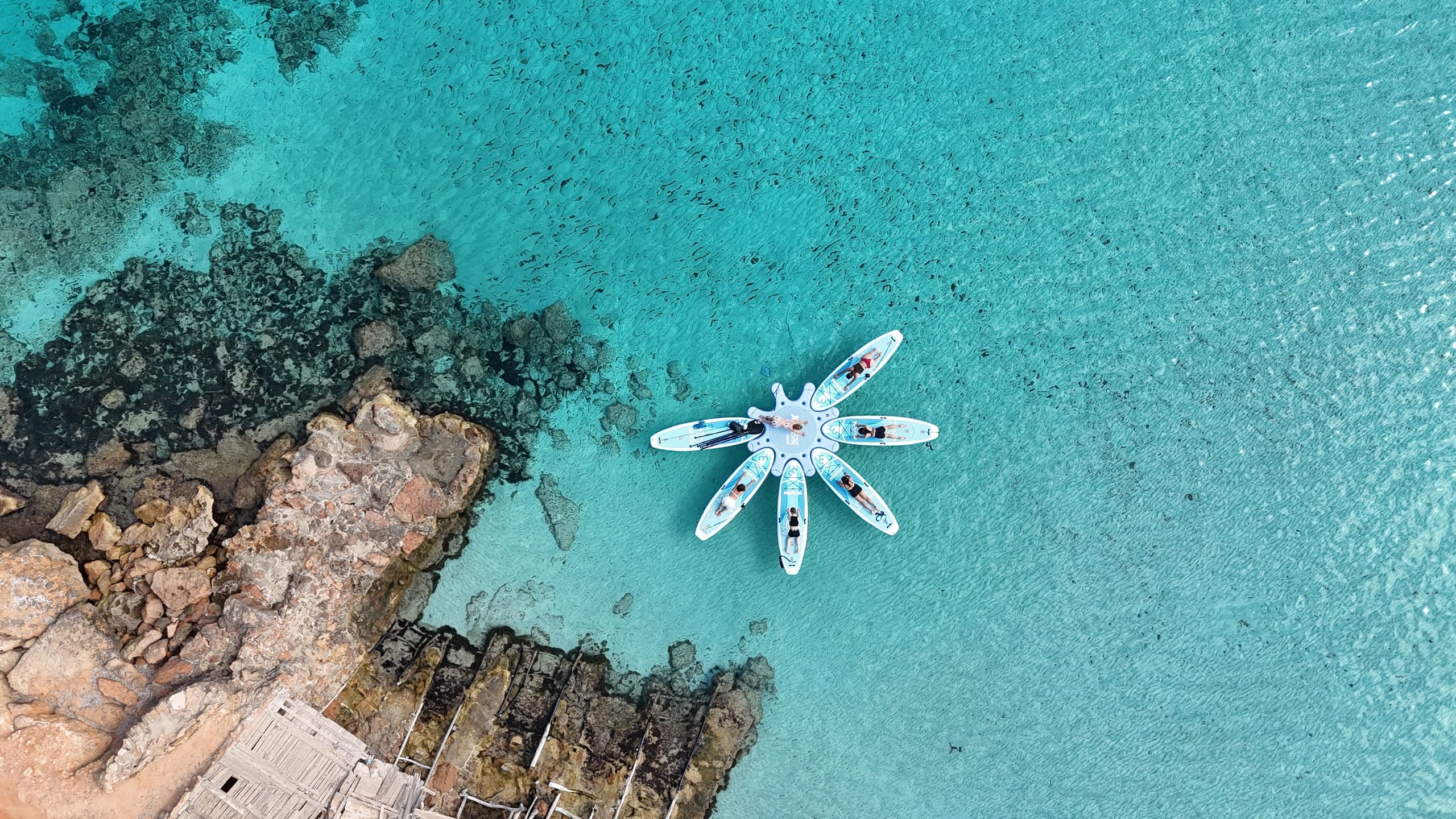 SUP Yoga in Cala Saona with Enjoy Saona